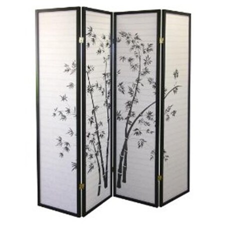 Ore International Ore International R591-4 4-Panel Room Divider - Bamboo R591-4